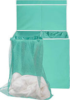 Simple Houseware Double Laundry Hamper with Lid and Removable Bags, Turquoise - color: Turquoise