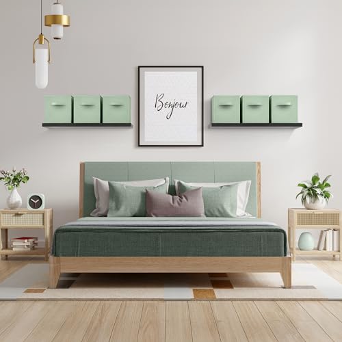 Sorbus Foldable Storage Cubes - 6 Pack, 11 Inch, Sage Green, Fabric, Foldable, Storage and Organization, Versatile Use, Collapsible Storage, Lightweight and Durable - color: Sage Green, size: 11 Inch