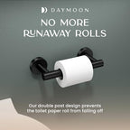 Day Moon™ - Toilet Paper Holder - Modern Roll Holder for Bathroom - 2 Pack - Wall Mount, Black - color: Matte Black, size: Classic 2 Pack