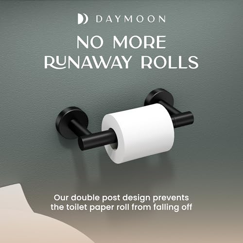Day Moon™ - Toilet Paper Holder - Modern Roll Holder for Bathroom - 2 Pack - Wall Mount, Black - color: Matte Black, size: Classic 2 Pack