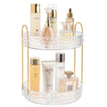 Rotating Makeup Organizer for Vanity, 2 Tier Perfume Skincare Storage for Women, Bathroom Counter Organizer, 360° Spinning Cosmetic Holder for Dresser Countertop, Clear - size: 2 Tier (Standard)