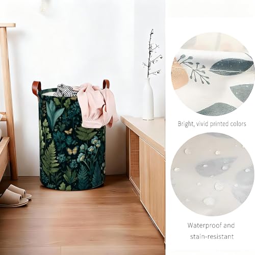 Dark Botanical Laundry Basket Funky Collapsible Laundry Baskets Oxford Cloth Bin Laundry Hamper Colorful Laundry Basket Spring Decor 15.75x15.75x19.7" - color: Colorful593