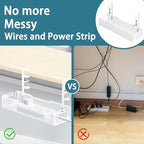 Under Desk Cable Management Tray, No Drill Mesh Desk Cable Tray, Wire Management Tray Cable Management Rack, Wire Organizer and Cable Management Box (White) - color: 1Pack-White (15.3'')