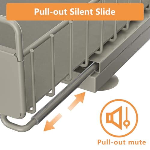 Under Sink Organizer, High Adjustable 2 Tier Under Kitchen Sink Organizer, Multi-Purpose Storage Shelf for Kitchen Bathroom Cabinet, Gray - color: Gray, size: 1 Pack Double Layer