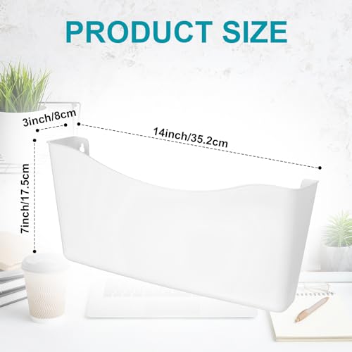 Colarr 6 Pack Expandable Pocket Wall File Holder Plastic Hanging Wall Organizer Space Saving Wallmount File Holder for Office Mail Letter Magazine(White) - color: White