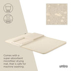 Umbra Udry Dish Rack and Microfiber Drying Mat – Space-Saving Design Folds Up for Easy Storage, Basic Rack, Linen - color: Linen, style: Basic Rack