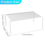 Large(15.7 x 9.4 inch)White Cabinet Storage Shelf Rack Set of 2, Rustproof Metal Wire Kitchen Counter Organizers and Storage, Spice Organization for Cabinet, Plate, Dish, Pantry, Bathroom, Fridge - size: 2Pack-White-15.7 x 9.4 inch