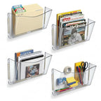 Azar Displays 250035 Clear Single Pocket Wall File with double-sided adhesive tape, 4 pack - color: CLEAR, style: Adhesive