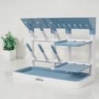 Dr. Brown's Baby Bottle Drying Tower, Stand-Up Countertop Drying Rack with Organized Storage for Baby Essentials, Space Saving Vertical Rack, Blue/White - color: Blue/White
