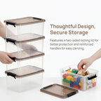 Nicunom 8 Packs Small Storage Bins with Lids, 3.2 QT Clear Storage Latch Box Plastic Storage Bins Stackable Storage Containers for Organizing