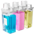 77.8OZ Laundry Detergent Dispenser Container, 3 Pack Liquid Laundry Dispenser, Plastic Detergent Dispenser for Laundry Room/Powder/Fabric Softener with 6 Labels, Clear - color: 3Pack 77.8OZ NO Tray
