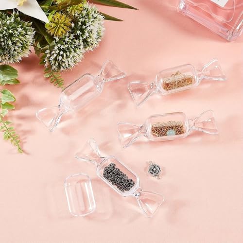 5PCS candy shaped mini transparent jewelry box,earring storage,used for accessories,pill organizers,and travel essentials, 5PCS - size: 5PCS