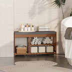 Shoe Rack Bench with Cushion,2 Tiers Shoe Bench with Flip-Top Storage,Wood Shoe Rack for Entryway, Hallway, Bedroom, Front Door Entrance (Brown) - color: Brown