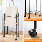 ELYKEN Slim Laundry Hamper with Lid, 50L Small Rolling Laundry Basket on Wheels, 7.9” Narrow Dirty Cloth Cart with Removable Inner Bag for Small Bathroom, Bedroom, Creamy - style: Creamy-50L