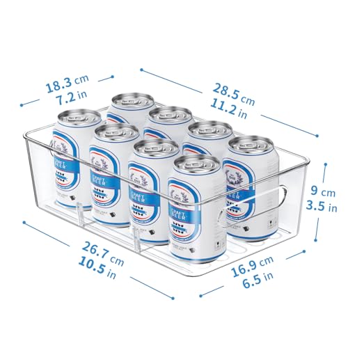 Mpotmiy 4 Pack Clear Pantry Organizers and Storage Bins with Divider, Transparent Plastic Basket, Refrigerator and Fridge Bins - style: 4pack