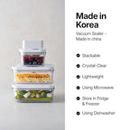 VAKUEN Premium Airtight Food Storage Containers, Mini 9P/SET include Vacuum Sealer, Smart One-Click Seal Lid, No Hinges, 100% Leak Proof, BPA-FREE, Dishwasher, Freezer & Microwave Safe