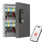 32 Key Lock Box Wall Mount, Smart Key Cabinet One Time Password/APP Bluetooth/Fixed/Wi-Fi Remote/Key Unlock, Key Management for Valets/Realtors/Office/Hotel - size: 32 Key(Smart)