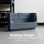 IRIS USA Open Front Storage Bins, Jumbo, Heavy Duty Garage Storage, Stackable Storage Bins, Tools Hardware Hose Household Product Sporting Goods, Wide Open Front, Interlocked Secure Stacking, Gray - size: Jumbo - 1 Pack