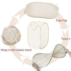 Pop Up Laundry Basket Folding Laundry Hamper Mesh Hamper Storage Bin for College Dorms, Travelling, Crusing, Camping, Beige - color: Beige