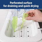Dr. Brown's Sink Caddy for Baby Bottles and Parts with Two Brush Holders, Over The Sink Kitchen Storage, Drying Rack, and Organizer, BPA-Free