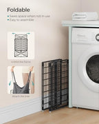 SONGMICS Laundry Hamper, 11 Gal. (50L) Laundry Basket, Collapsible Clothes Hamper, Removable and Washable Liner, Metal Wire Frame, for Bedroom Bathroom, Black and Gray ULCB150G01 - color: Black + Gray, size: 50 L