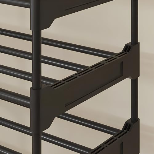Long Storage Shoe Rack Organizer Sturdy Shoe Shelfs with Wheels Free Standing Shoe Rack for Home and Entryway 5 Tier - 24.0" W Hold 15 Pairs - size: 5 Tier - 24.0"W