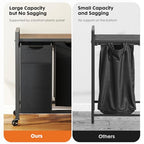 DUMOS Laundry Hamper with 2 Pull-Out Removable Sorter Bags, Movable Wheels, Freestanding Clothes Basket Organizer in Bathroom, 2 × 13.1Gal (99L) Capacity, Rustic Brown and Black - size: 26.2 Gal (99L)