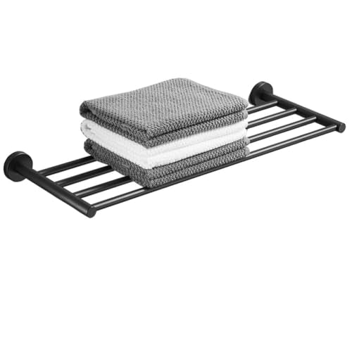 30 Inch Bathroom Towel Rack, Hotel Style Towel Racks for Bathroom Wall Mounted, Modern Towel Bar Rack, 2-Tier Towel Shelves, Black - color: Black, size: 30 Inches