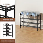 4-Tier Expandable Shoe Rack, Adjustable Shoe Shelf Storage Organizer Heavy Duty Metal Free Standing Shoe Rack for Entryway Closet Doorway (Black) - size: 4 Tier