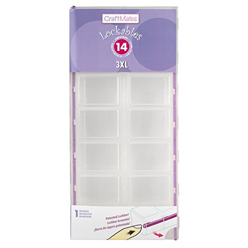 Craft Mates Craft & Sewing Supplies Organizer, 14 Locking Compartments (3XL) with Clear Lids, Bead, Jewelry, Embroidery, Thread, Needle, Scrapbooking, DIY Storage Box for Crafters and Artists - style: 14 Locking Compartments (3XL)