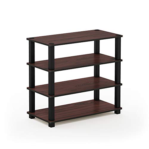 Furinno Turn-S-Tube 4-Tier Shoe Rack, Dark Cherry/Black - color: Dark Cherry/Black, size: 4-Tier (23.6"W)