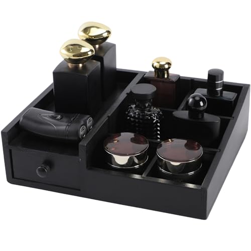 Cologne Organizer For Men,Perfume Organizer,Bathroom Organizers,Bathroom Counter,Perfume Stand,Cologne Stand,Cologne Tray,Dresser Top Organizers,Mens Room Decor,Gifts for Men - color: Black