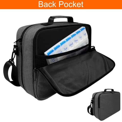 Extra-Large Pill Bottle Organizer, Medicine Bag, Carrier for Medications, Vitamins, and Medical Supplies - Modular Travel Medicine Organizer and Home Storage Med Bag - Dark Gray (with Lock) - style: XL - 1 Compartment - Std Config