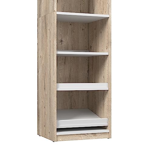 Bestar Cielo Closet Organizer, 20-inch Rustic Brown and White Wardrobe for Bedroom, Mudroom, Entryway, or Kitchen Pantry - color: Rustic Brown and White