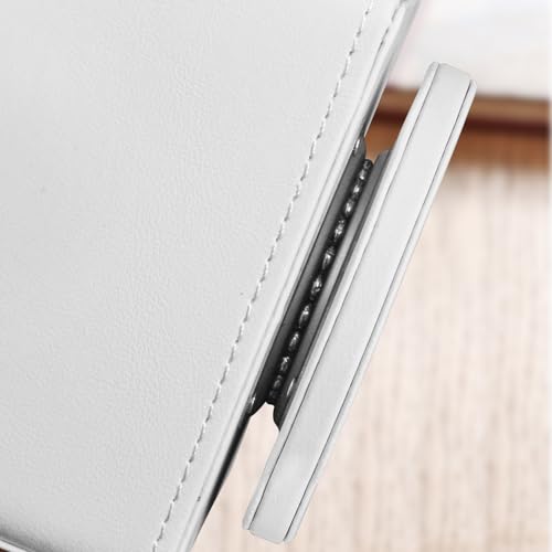 Remote Control Holder PU Leather TV Remote Caddy for Table,360 Swivel Nightstand Organizer for Bedroom Accessories/Bedside Remotes/Media Controllers/Office Supplies,Home Decorations for Living Room - color: White