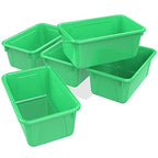 Storex Small Cubby Bins, Pack of 5, 12.2 x 7.8 x 5.1 Inches, Green (62417U05C) - color: Green, style: Bin Only