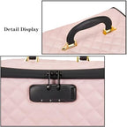 KaAutoler Portable makeup box with Lock, Large Capacity Travel Makeup Case Organizer, Makeup Bags for Girls Traveling With Handle and Divider Makeup Bag (Pink) - color: Pink