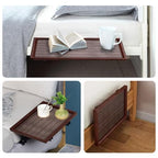 Bedside Shelf,Bed Shelf,Simple Noght Stand,Side Bed Organizer for Water Cup, Phone, Tablet Books,Foldable,no-Hole Bedside Caddy (Wooden)