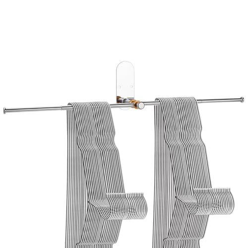 Stainless Steel Clothes Hanger Storage, Space Saving Clothes Hanger Storage Organizer, Wall Mount Clothes Rack Organizer, Adhesive or Drilling Installation - color: Silver, size: Silver B