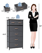 Crestlive Products Vertical Dresser Storage Tower - Sturdy Steel Frame, Wood Top, Easy Pull Fabric Bins, Wood Handles - Organizer Unit for Bedroom, Hallway, Entryway, Closets - 6 Drawers (Gray) - color: Grey, style: 6 Drawers
