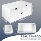 Charmewooden desk organizer with drawers countertop drawer organizer Tabletop Storage Organization Box Home Office Workspace Bathroom Toiletries Supplies (white) - style: White