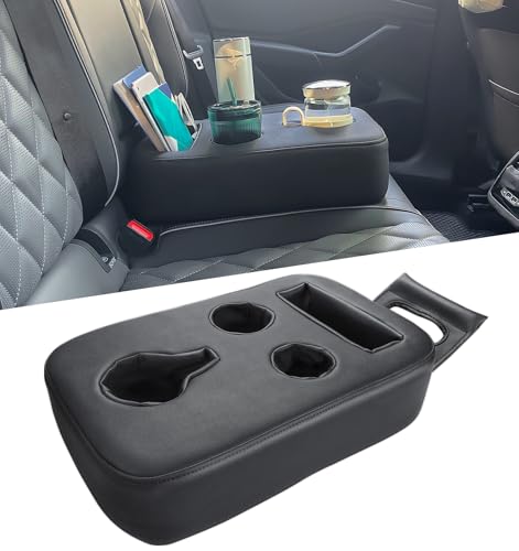 Sinvanho Car Cup Holder, Back Seat Cup Holder for Car, PU Leather Couch Sofa Bed Cup Holder Expander Tray, Boat Tray, Organizer for Trucks, Minivans, SUVs, RVs, Vehicles, Holds Drinks, Remote, Snacks - color: Standard Version