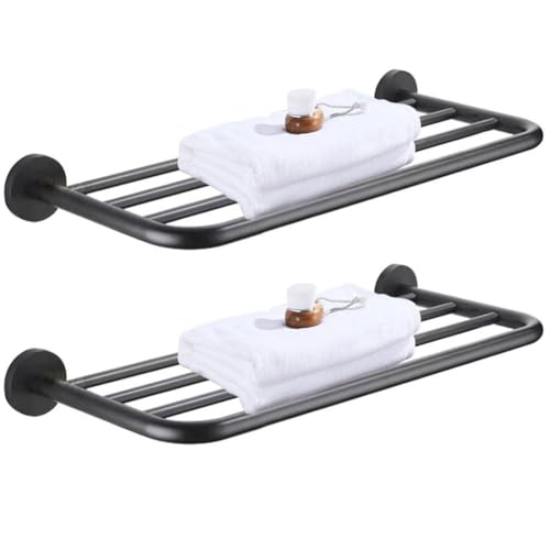 Hotel Towel Racks for Bathroom Wall Mounted, 30 Inch Towel Shelf for Bathroom, 2-Tier Bathroom Towel Rack, Gray - color: Gray, size: 30Inches 2PCS