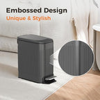 TrashAid Small 1.6 Gallon Stainless Steel Trash Can with Removable Inner Bucket, Grey, Hands Free Step Pedal Design - color: Grey