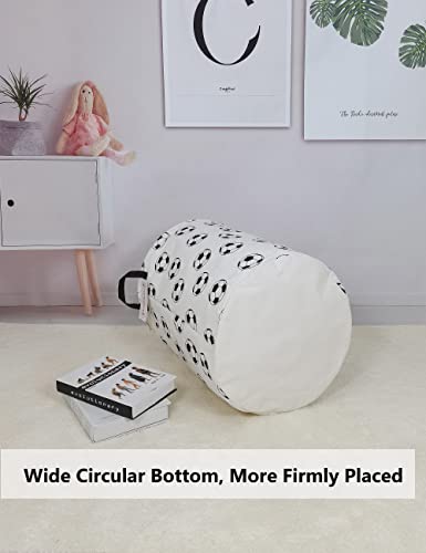 QUEENLALA Large Storage Basket,Laundry Hamper/Bathroom/Home Decor/Collapsible Round Storage Bin,Boys and Girls Hamper/Boxes/Clothing(Round-Football) - color: Round-Football