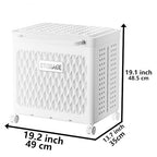WESAPPINC 55L Collapsible Large Laundry Hamper, Plastic Laundry Basket with Wheels,Suitable for Bathroom, Bedroom, Dorm Room & Laundry Room,Basket with Handle (80L White) - color: 80L White