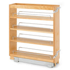 Rev-A-Shelf 5" Wood Pullout Kitchen Cabinet Organizer for 5.5" W Opening - Spice Caddy & Seasoning Rack Sliding Storage with Adjustable Shelves for Pantry Organization, 448-BC-5C - size: 5"W"