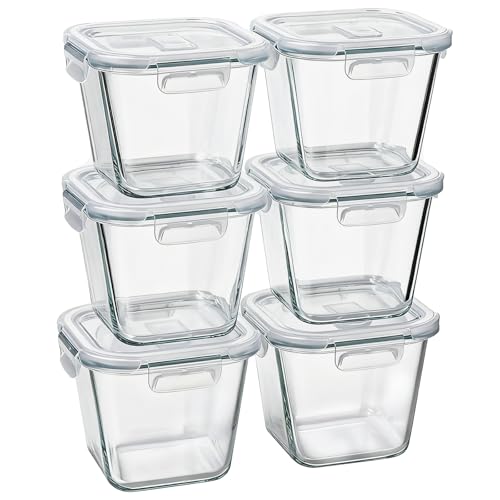 Glass Soup Containers with Lids 32 oz, 4 Cup Glass Storage Containers, Tall Borosilicate Glass Food Storage Containers for Lunch, Ice Cream, Travel and Deli, Soup Freezer Safe Containers with Lids - color: Transparent6