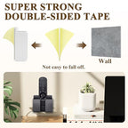 2 Pcs Wall Mount Phone Holder with 3M Adhesive Phone Stand with Data Cable Receiving Hole, Charger Remote Control Storage Box for Bedroom, Kitchen, Bathroom, Office (Gray) - color: Grey