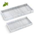 Bathroom Counter Tray,EG-SIPRO High-Grade Thickened Silicone Bathroom Vanity Tray,Shatterproof Durable Rectangle Bathroom Tray Soap Dispenser Tray for Bathroom Countertop,Small+Large (EGTRAY) - color: Marble Pattern, size: 7.8" x 3.9" x 0.8" + 10.6" x 5.1